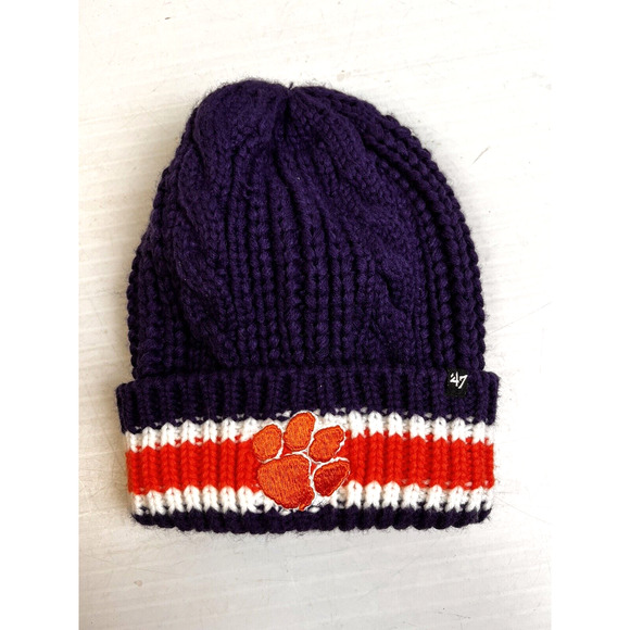 Clemson Tigers 47 Beanie Toboggan Hat Women's Orange Purple College Outdoors - Picture 1 of 8